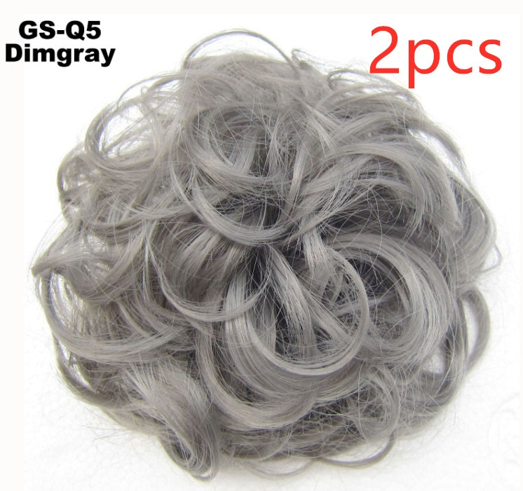 Europe, Japan, and South Korea popular hair bun fluffy natural drawstring curly hair ball head hair ring hair set female hair accessories chemical fiber hair Europe, Japan, and South Korea popular hair bun fluffy natural drawstring curly hair ball head hair ring hair set female hair accessories chemical fiber hair